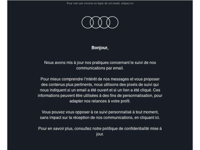 Information concernant le suivi de nos emails.