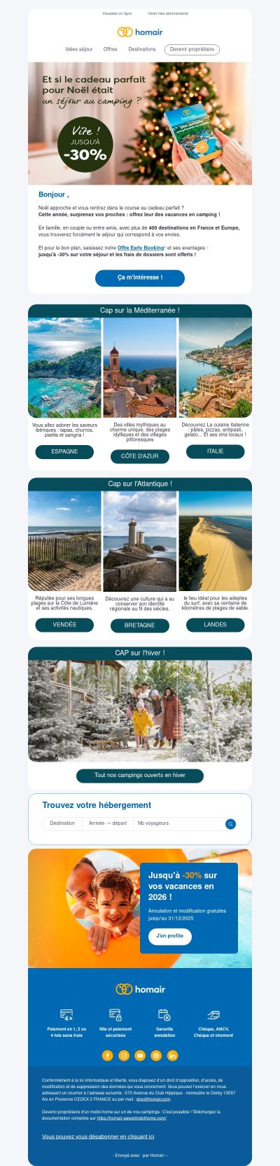 🎁 En panne d'inspiration pour vos cadeaux de Noël ? Offrez un séjour !