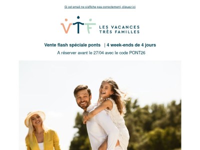 ✨ MAXI week-ends, MINI prix | Vente Flash spéciale Ponts du printemps 