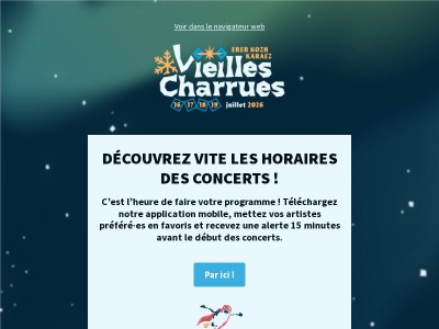 Les horaires des concerts