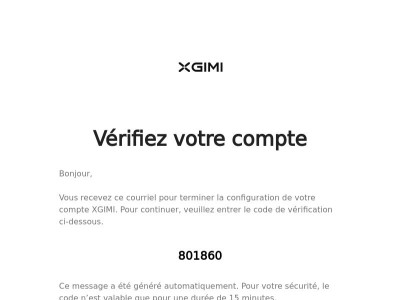 Vérifiez votre compte XGIMI