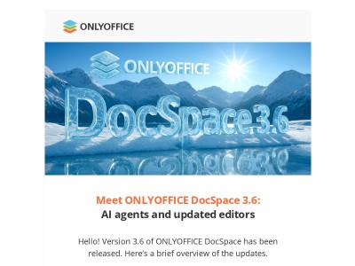 Meet ONLYOFFICE DocSpace 3.6: AI agents and updated editors