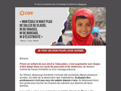 Après le chaos, reconstruisons leur avenir