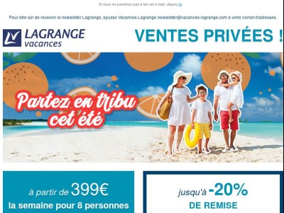 Ventes Privées : Partez en tribu cet été