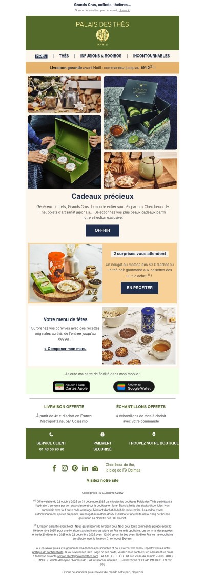 Des cadeaux d’exception