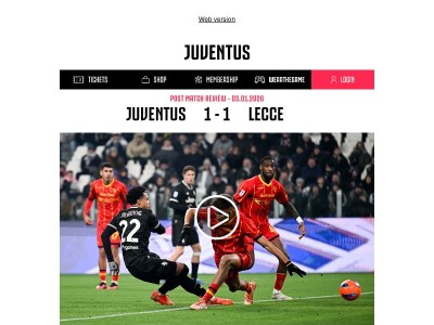 Match Report - Juventus 1 Lecce 1