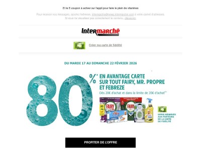 80% en avantage carte pour un grand coup de propre.🧹