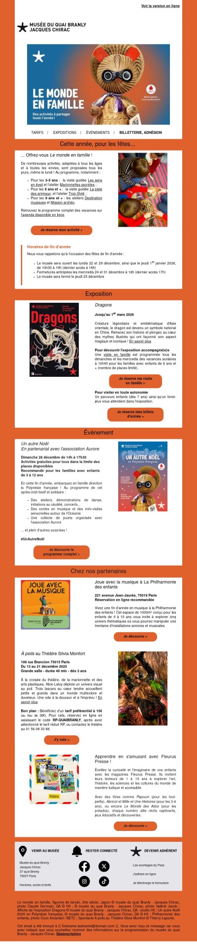 Un programme chaleureux et festif vous attend