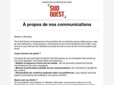 Information importante concernant vos préférences sur la mesure d'audience