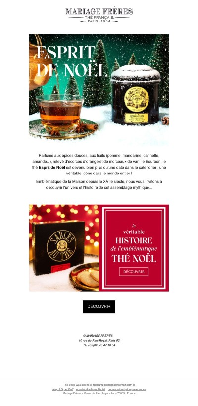 Esprit de Noël, le plus mythique des thés festifs