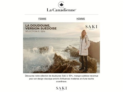 -50 % sur nos doudounes Saki.