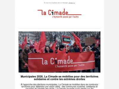 Newsletter : La Cimade se mobilise pour des territoires solidaires et contre les extrêmes droites