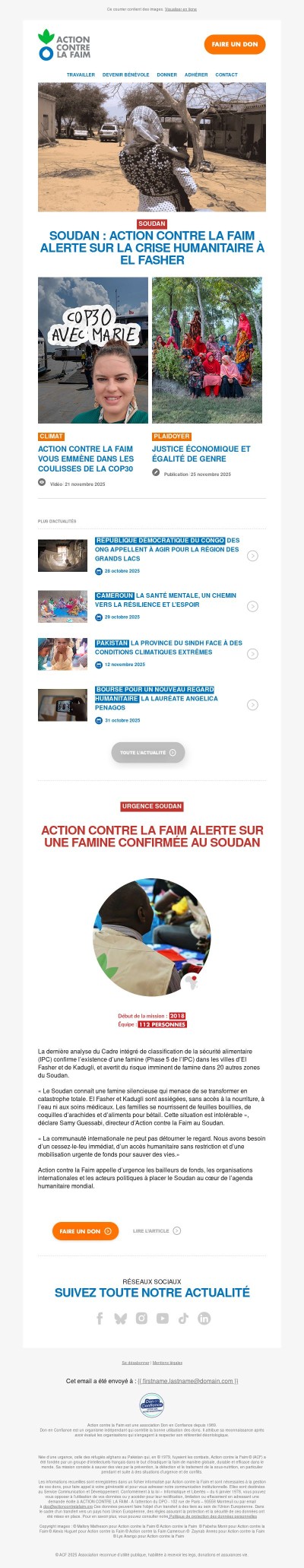 Soudan : alerte sur la crise à El Fasher