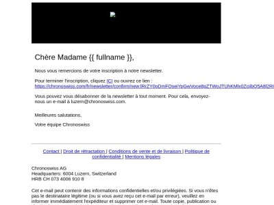 Activation de la newsletter Chronoswiss