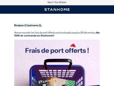 Prolongation des frais de port offerts jusqu'au 29 décembre ! 🎉