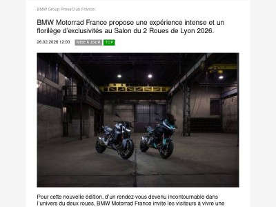 Update: TopTopic:  BMW Motorrad France propose une expérience intense et un... (BMW Group PressClub France)