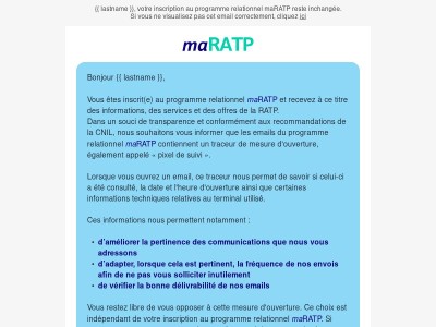 Information relative à vos emails.