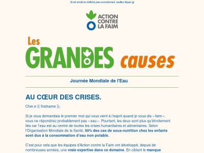 Grandes Causes / L’eau, élément central des crises humanitaires