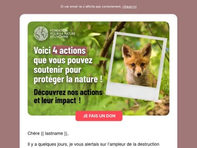 4 actions pour protéger la nature  {{ lastname }} !