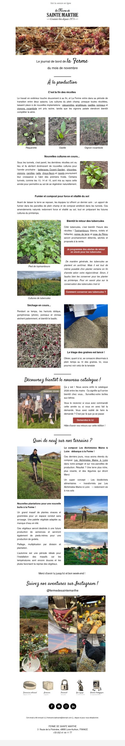 Journal de bord du mois de novembre