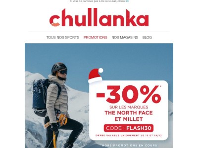 Offre flash 💥 The North Face & Millet à -30%