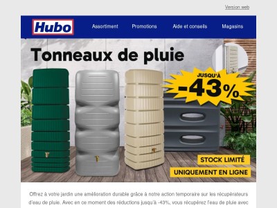 IMBATTABLE: Tonneaux de pluie jusqu'à -43%!