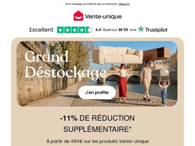 GRAND DESTOCKAGE : -30% -40% -50% !