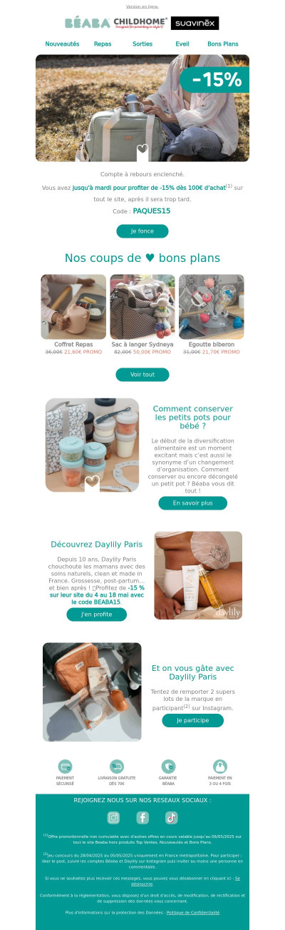 Dernière chance pour profiter de -15% sur votre commande