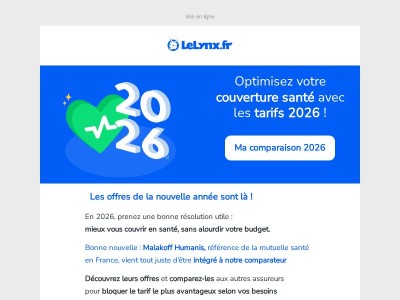 Mutuelle : vos tarifs 2026 sont disponibles !