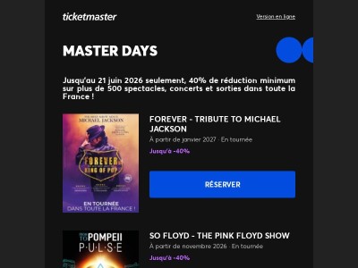 DERNIERS JOURS | -40% minimum sur plus de 500 spectacles !