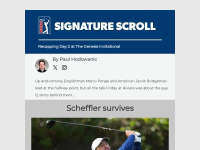 Signature Scroll: Scheffler avoids shocking early exit at Riviera