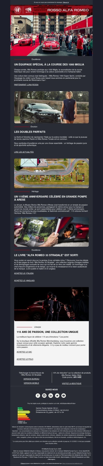 115ème anniversaire d'Alfa Romeo