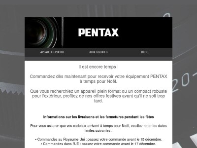 Dernières commandes avant Noël !