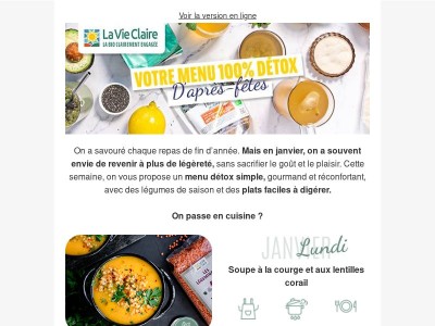 Votre menu détox d'après-fêtes