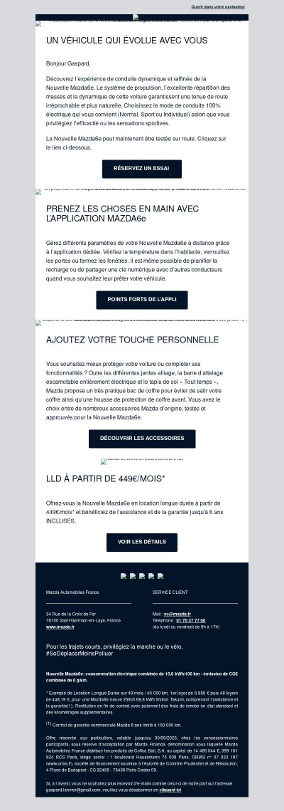 Vivez une expérience de conduite à part au volant de la Nouvelle Mazda6e