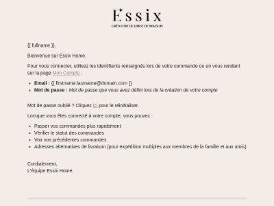 Bienvenue sur Essix Home.