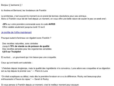 Un message d'Andrea & Bertrand