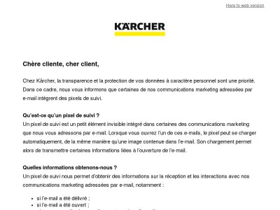 Information concernant vos préférences de suivi d’e-mails