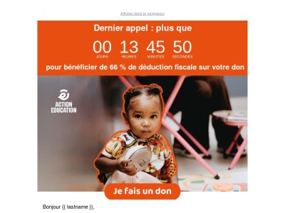 📆 Vous avez jusqu’à ce soir minuit {{ lastname }}
