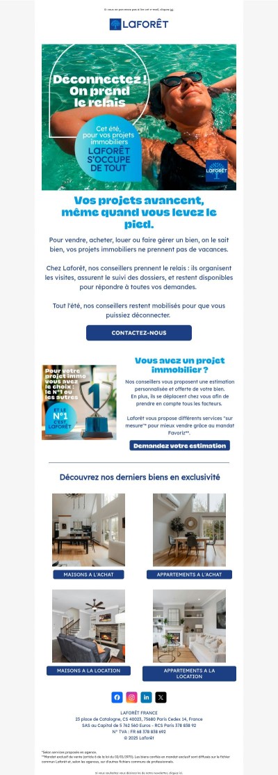 Avec Laforêt, vos projets immobiliers ne prennent pas de vacances