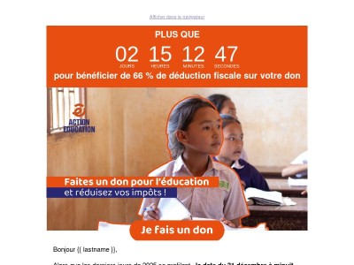  J-5 pour soutenir l’éducation et réduire vos impôts de 2025