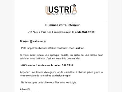 Ne passez pas à côté des soldes! -10%