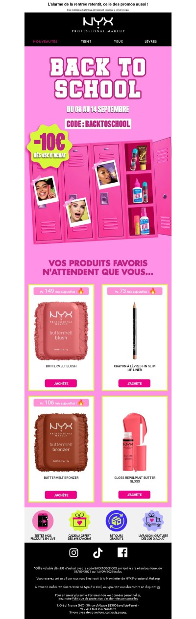 BACK TO SCHOOL 💼 -10€ dès 45€ d'achat