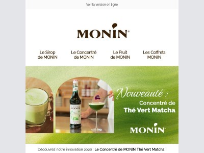Découvrez le nouveau Concentré de MONIN Thé Vert Matcha !