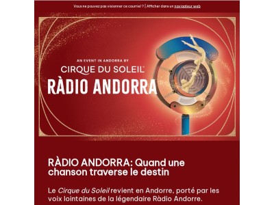 Prévente exclusive – Cirque du Soleil en Andorre