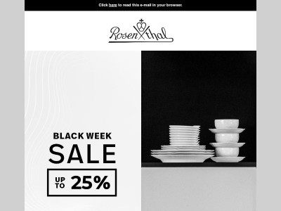 Black Week at Rosenthal: Up to 25% off all Rosenthal items