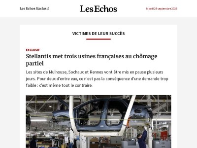Stellantis met trois usines françaises au chômage partiel