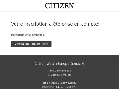 Votre inscription a été prise en compte!