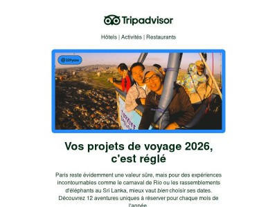 Des expériences incroyables pour chaque mois de l'année