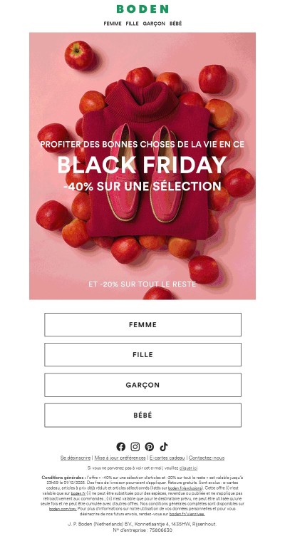 -40% sur une sélection. OUI, -40% !
